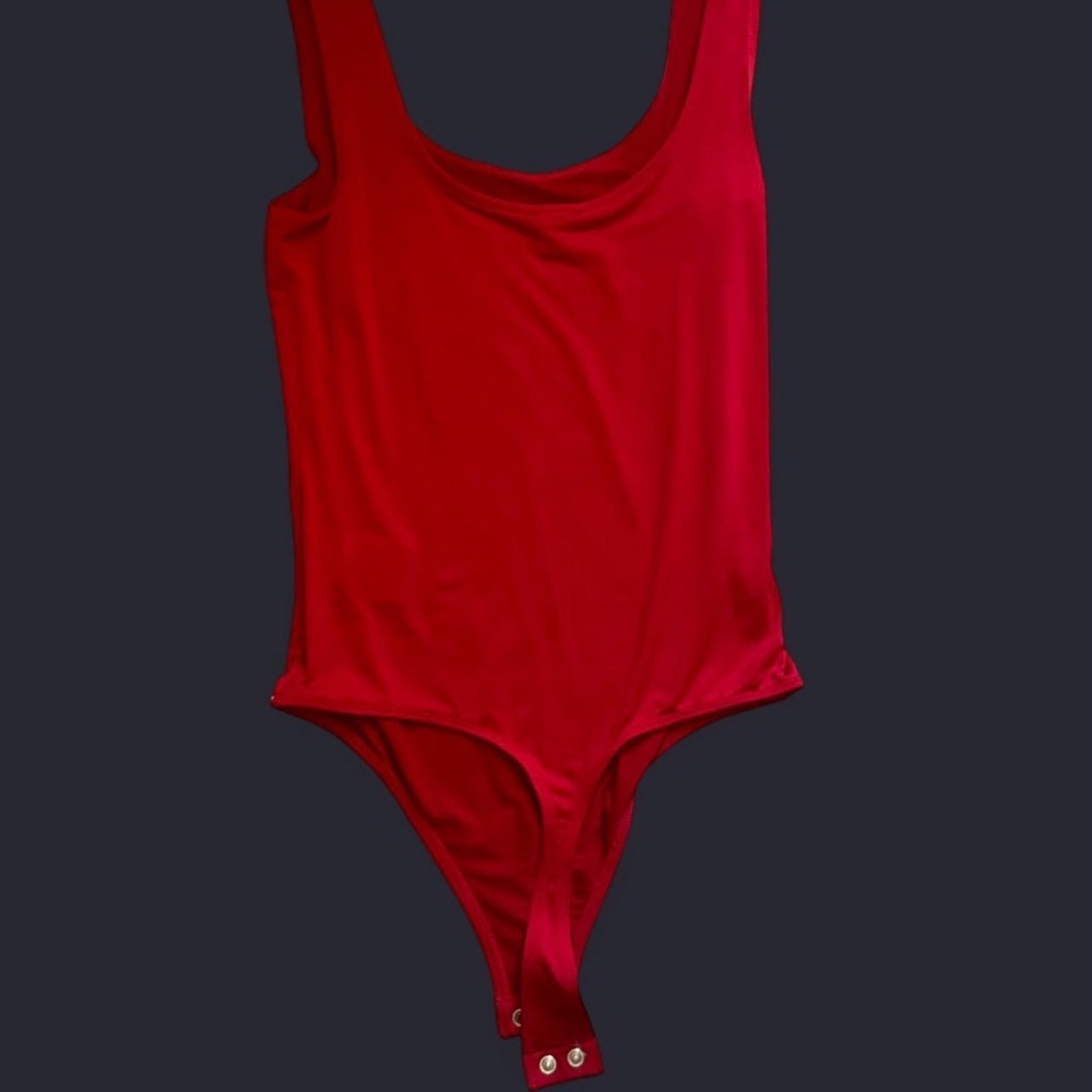 Express Red Scoop Neck Bodysuit